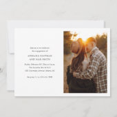 シンプルScript 2写真の結婚婚約 招待状 (裏面)