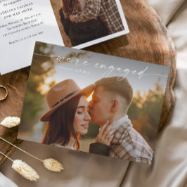 シンプルScript 2写真の結婚婚約 招待状