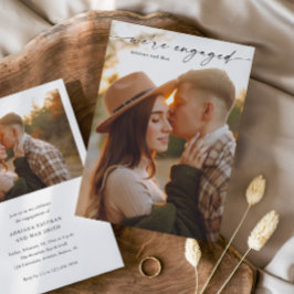 シンプルScript 2写真の結婚婚約 招待状