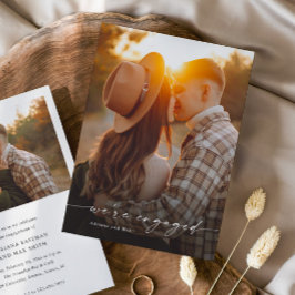 シンプルScript 2写真の結婚婚約 招待状