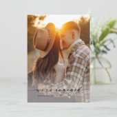 シンプルScript 2写真の結婚婚約 招待状 (スタンド正面)