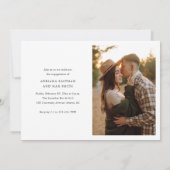 シンプルScript 2写真の結婚婚約 招待状 (裏面)