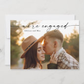 シンプルScript 2写真の結婚婚約 招待状 (正面)