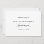 シンプルScript 3フォトコラージュ結婚の婚約 招待状 (裏面)