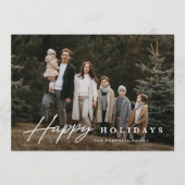 シンプルScript 3フォトハッピー シーズンカード (正面)