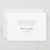 シンプルScript 3フォトベビー誕生 サンキューカード (裏面)