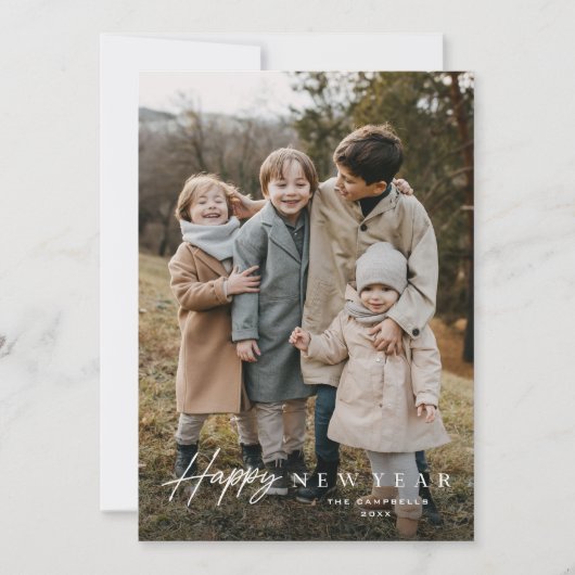 シンプルScript 3写真新年 シーズンカード (正面)