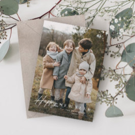 シンプルScript 3写真新年 シーズンカード