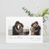 シンプルScript 4フォト結婚ズ サンキューカード (スタンド正面)