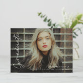 シンプルScript 4写真卒業パーティー 招待状 (スタンド正面)