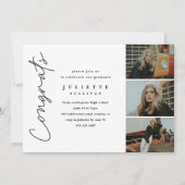 シンプルScript 4写真卒業パーティー 招待状 (裏面)