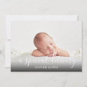 シンプルScript A特殊配信ベビーフォト誕生 案内状 (正面)