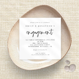 シンプルScript Any Color婚約パーティ 招待状