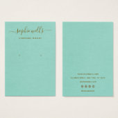 シンプルScript Aqua Blue Earringディスプレイホルダー (正面&裏面)