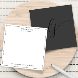 シンプルScript Black文房具モダンパーソナライズされた ノートカード