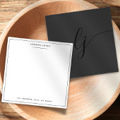 シンプルScript Black文房具モダンパーソナライズされた ノートカード