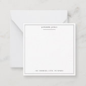 シンプルScript Black文房具モダンパーソナライズされた ノートカード (正面)