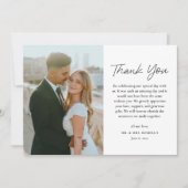 シンプルScript Black and White Photo結婚's サンキューカード (正面)