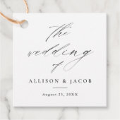 シンプルScript Black and White's 結婚 Thank You フェイバータグ (正面)