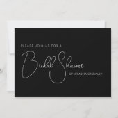 シンプルScript Black Bridal Shower Invitation カード (正面)