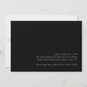 シンプルScript Black Bridal Shower Invitation カード (裏面)