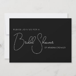 シンプルScript Black Bridal Shower Invitation カード
