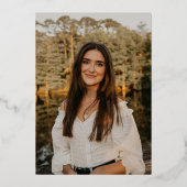 シンプルScript Black & Photo Graduation 箔招待状 (裏面)