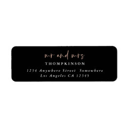 シンプルScript Black Return Name住所 シール