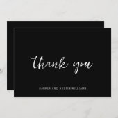 シンプルScript Black Thank You サンキューカード (正面/裏面)