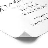 シンプルScript Black & White Graduation Welcome ポスター (角)
