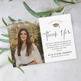 シンプルScript Black & White Photo Gradation サンキューカード