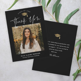 シンプルScript Black & White Photo Gradation サンキューカード