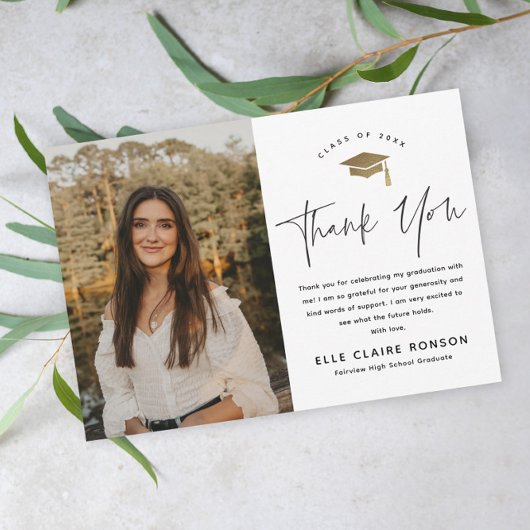 シンプルScript Black & White Photo Gradation サンキューカード