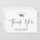 シンプルScript Black & White Photo Gradation サンキューカード (正面)