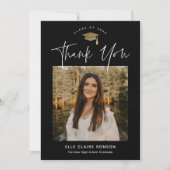 シンプルScript Black & White Photo Gradation サンキューカード (正面)