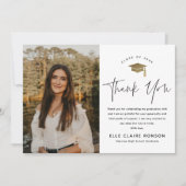 シンプルScript Black & White Photo Gradation サンキューカード (正面)