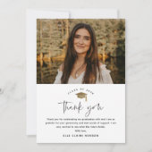 シンプルScript Black & White Photo Gradation サンキューカード (正面)