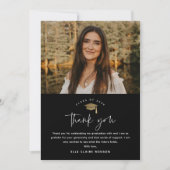 シンプルScript Black & White Photo Gradation サンキューカード (正面)