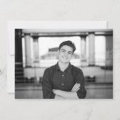 シンプルScript Blue White Photo Gradation 案内状 (裏面)