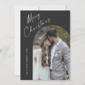 シンプルScript Boho Archクリスマス シーズンカード (正面)