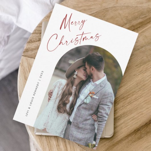 シンプルScript Boho Archクリスマス シーズンカード