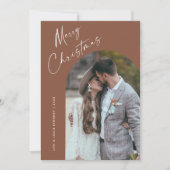 シンプルScript Boho Archクリスマス シーズンカード (正面)