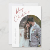 シンプルScript Boho Archクリスマス シーズンカード (正面)