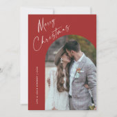 シンプルScript Boho Archクリスマス シーズンカード (正面)