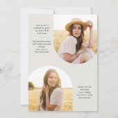 シンプルScript Boho Arch写真卒業 招待状 (裏面)