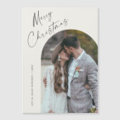 シンプルScript Boho Arch Photo Christmas Magnet (正面)