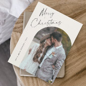 シンプルScript Boho Arch Photo Christmas Magnet