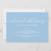 シンプルScript Boy Blue Photo誕生のご紹介 案内状 (裏面)