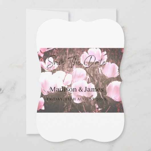 シンプルScript Budget日付招待状の保存 セーブザデート (正面)