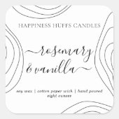 シンプルScript Candleラベル正方形ステッカー スクエアシール (正面)